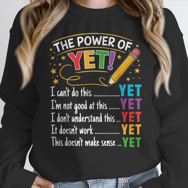 Growth Mindset Teacher Power Of Yet Inspirational Women Crewneck Sweatshirt, funny design