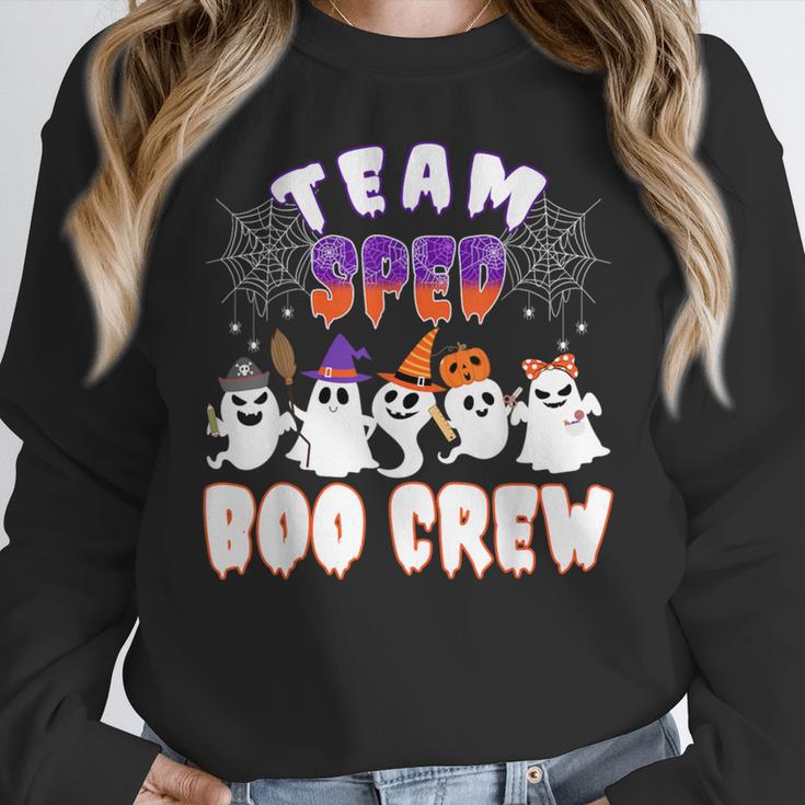 Halloween Costume Team SPED Teacher Special Education Women Crewneck Sweatshirt, funny design