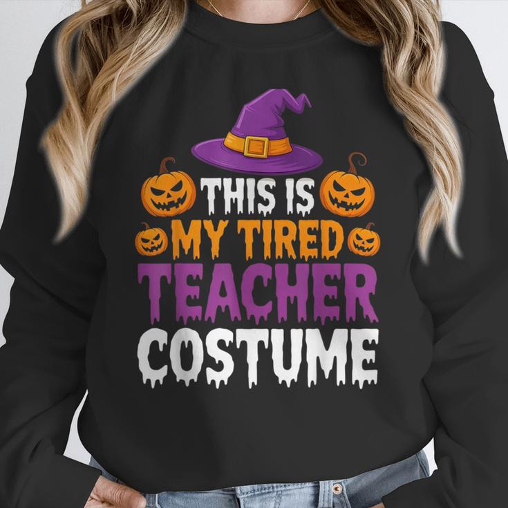 Halloween Costumes For Teachers Tired Teacher Costume Tee Women Crewneck Sweatshirt, funny design