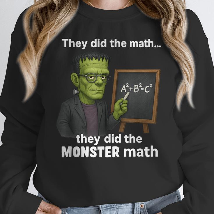 Halloween Monster Math Pun Teacher Humor Women Crewneck Sweatshirt, funny design Halloween Monster Math Pun Teacher Humor Women Crewneck Sweatshirt, funny design