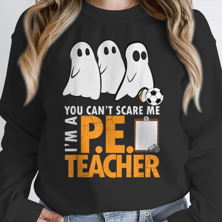 Halloween PE Teacher Shirt Can't Scare Me Women Crewneck Sweatshirt, Pe Teacher Gifts, funny design Halloween PE Teacher Shirt Can't Scare Me Women Crewneck Sweatshirt, Pe Teacher Gifts, funny design