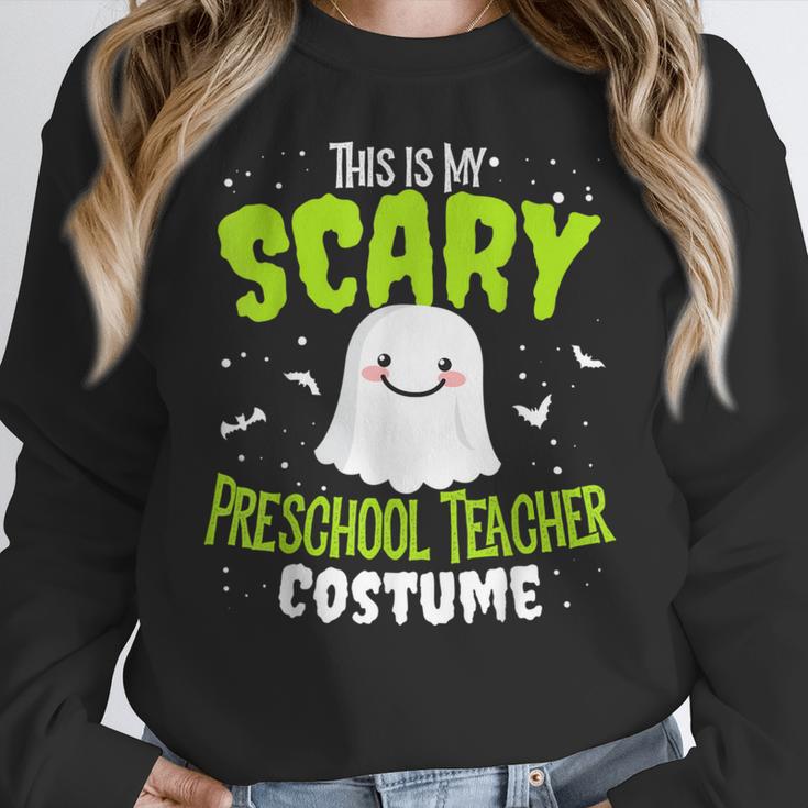 Halloween This Is My Scary Preschool Teacher Custome For Men Women Kids Women Crewneck Sweatshirt, funny design Halloween This Is My Scary Preschool Teacher Custome For Men Women Kids Women Crewneck Sweatshirt, funny design