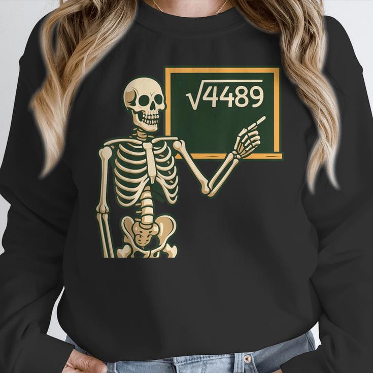 Halloween Skeleton 67 Meme Square Root 4489 Math Teacher Women Crewneck Sweatshirt, funny design Halloween Skeleton 67 Meme Square Root 4489 Math Teacher Women Crewneck Sweatshirt, funny design