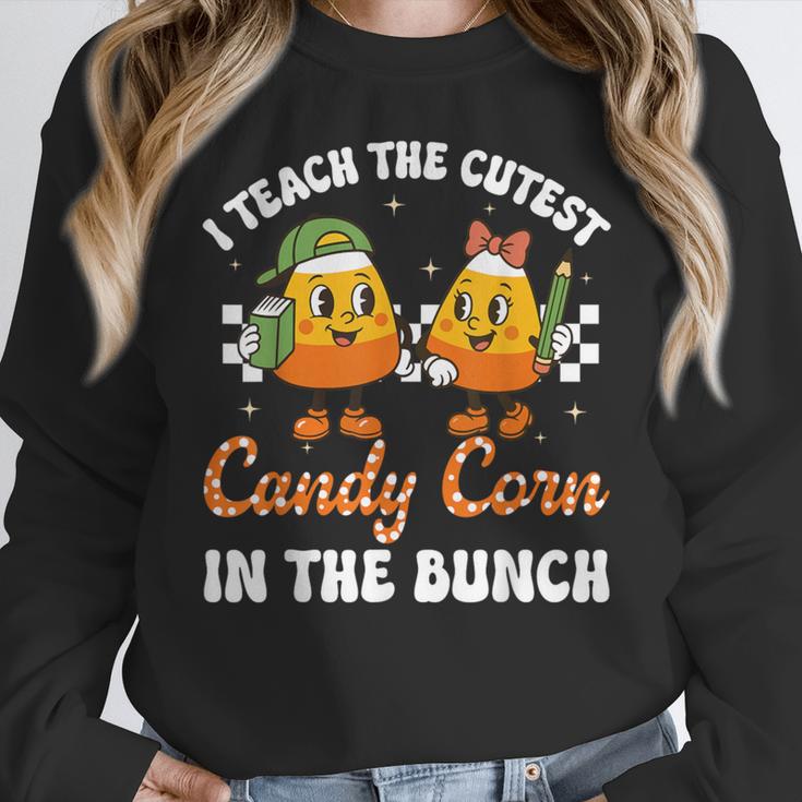 Halloween Teacher Cutest Candy Corn Groovy Spooky Teachers Women Crewneck Sweatshirt, Groovy Teacher Gifts, funny design Halloween Teacher Cutest Candy Corn Groovy Spooky Teachers Women Crewneck Sweatshirt, Groovy Teacher Gifts, funny design