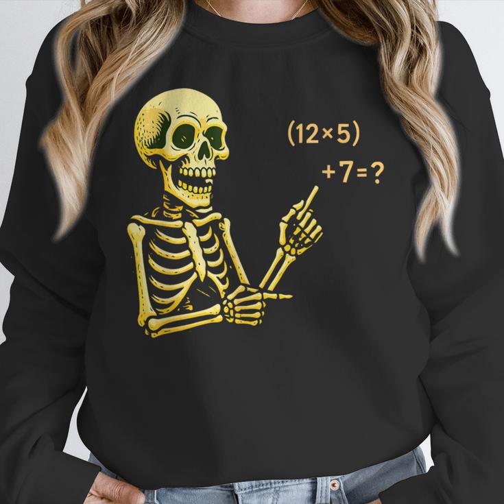 Halloween Teacher Six Seven 6 7 Skeleton Spooky Costume Women Crewneck Sweatshirt, funny design Halloween Teacher Six Seven 6 7 Skeleton Spooky Costume Women Crewneck Sweatshirt, funny design