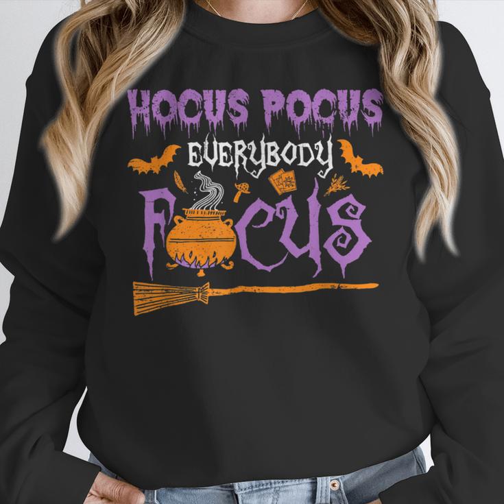 Halloween Teacher Or Student Hocus Pocus Everybody Focus For Men Women Kids Women Crewneck Sweatshirt, funny design Halloween Teacher Or Student Hocus Pocus Everybody Focus For Men Women Kids Women Crewneck Sweatshirt, funny design