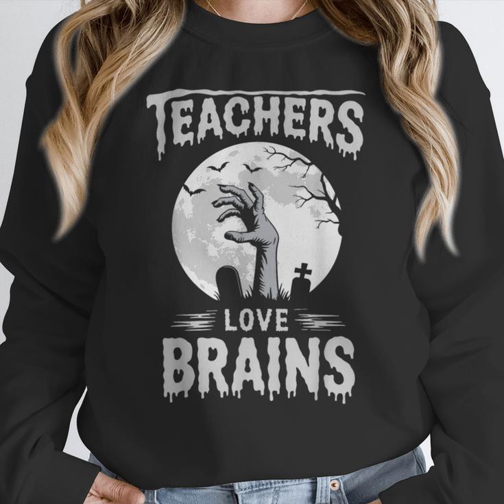 Halloween Teacher Tshirts Zombie Teachers Love Brains Women Crewneck Sweatshirt, funny design Halloween Teacher Tshirts Zombie Teachers Love Brains Women Crewneck Sweatshirt, funny design