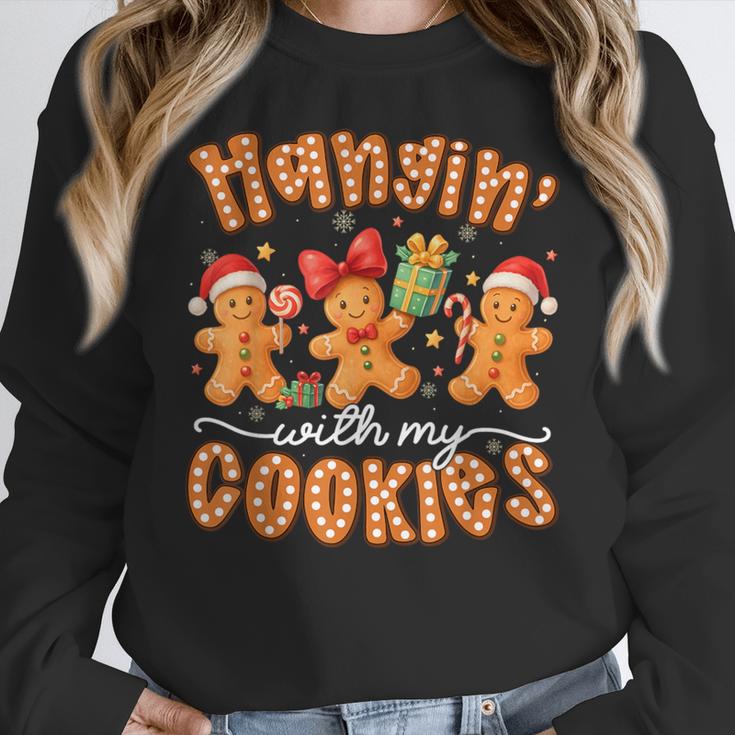 Hangin With My Cookies Gingerbread Men Women Xmas Teacher Women Crewneck Sweatshirt, funny design Hangin With My Cookies Gingerbread Men Women Xmas Teacher Women Crewneck Sweatshirt, funny design