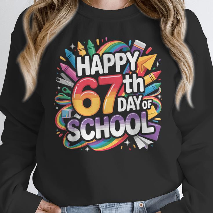 Happy 67 Days Of School Meme 100 Day Of School Teacher 6 7 Women Crewneck Sweatshirt, funny design Happy 67 Days Of School Meme 100 Day Of School Teacher 6 7 Women Crewneck Sweatshirt, funny design