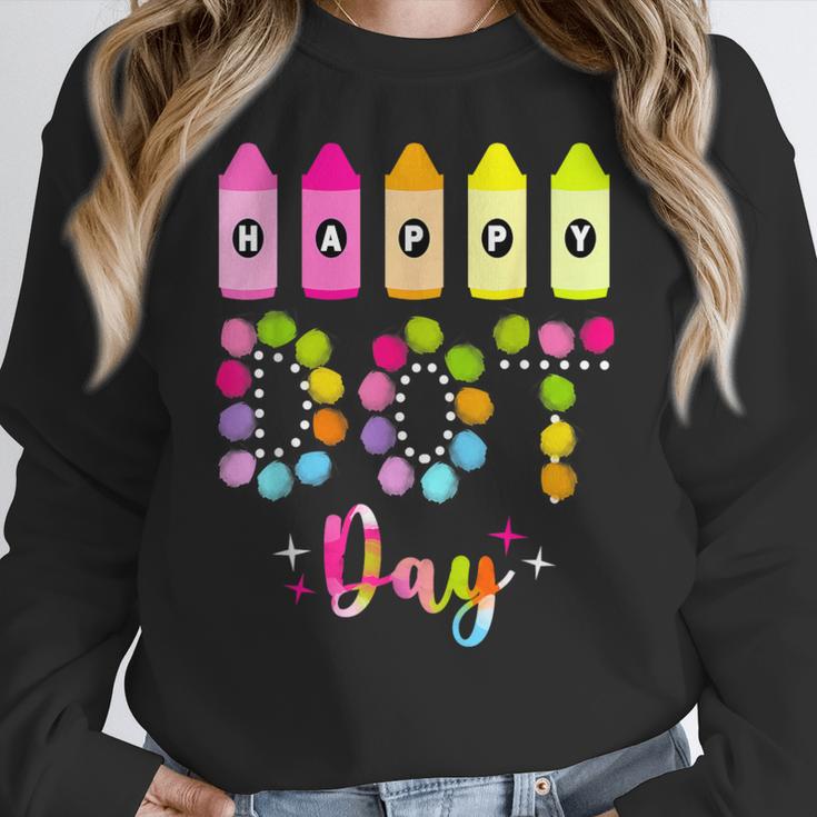 Happy Dot Day 2025 Teacher Kids Girls Colorful Polka Dot Day Women Crewneck Sweatshirt, funny design