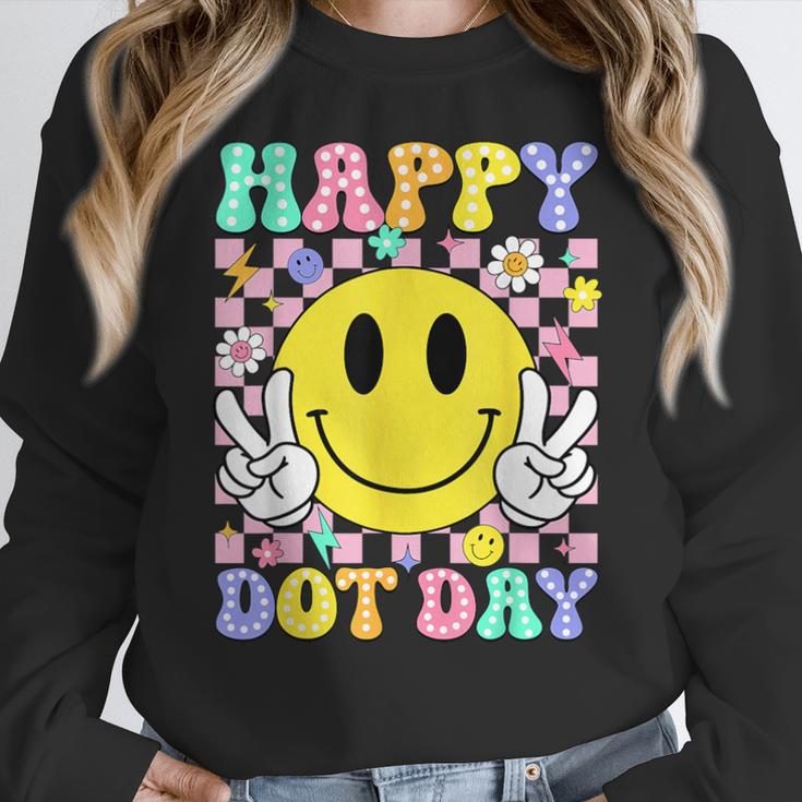 Happy Dot Day Shirts Teacher Student Girls Kids Smile Face Women Crewneck Sweatshirt, funny design