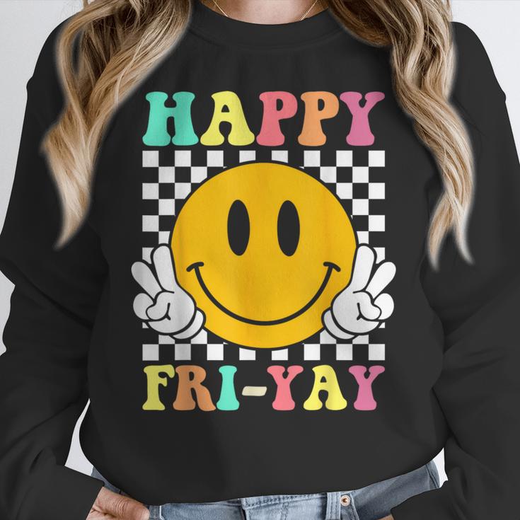 Happy Fri-Yay Teacher Friday Weekend School Women Crewneck Sweatshirt, funny design