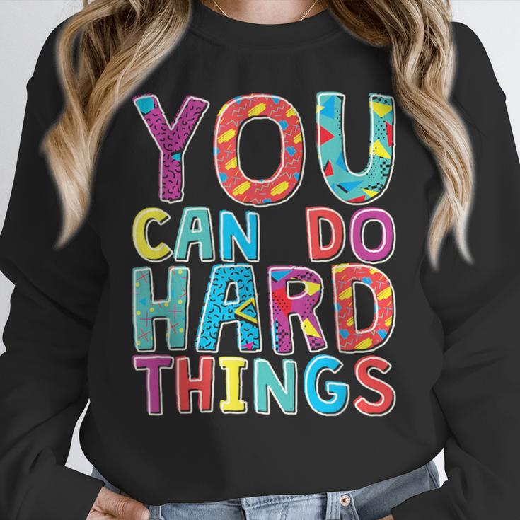 You Can Do Hard Things School Student Teachers Women Crewneck Sweatshirt, funny design