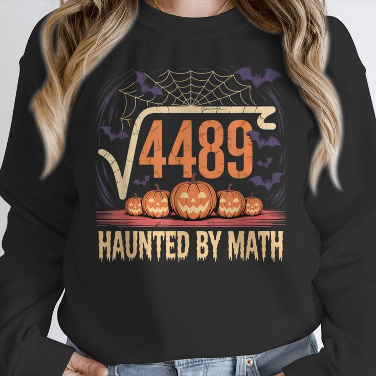 Haunted By Math 67 Meme Math Teacher Square Root 4489 Women Crewneck Sweatshirt, funny design