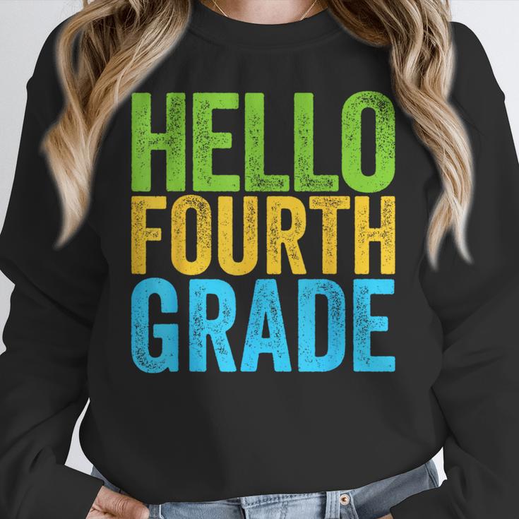 Hello Fourth Grade Shirt 4th Grade Boy Girl Student Teacher Women Crewneck Sweatshirt, 4th Grade Teacher Gifts, funny design Hello Fourth Grade Shirt 4th Grade Boy Girl Student Teacher Women Crewneck Sweatshirt, 4th Grade Teacher Gifts, funny design