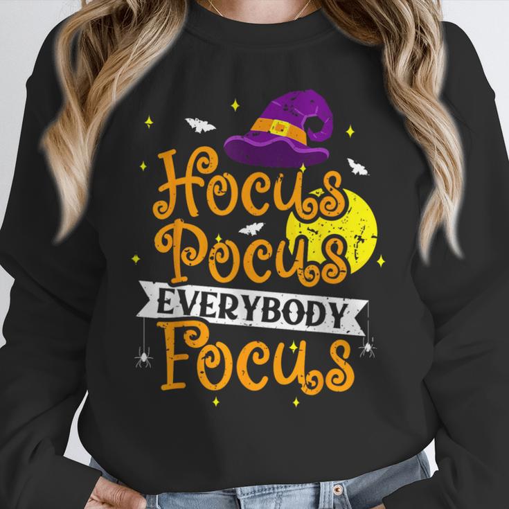 Hocus Pocus Everybody Focus Halloween Teacher Men Women Kids Women Crewneck Sweatshirt, funny design