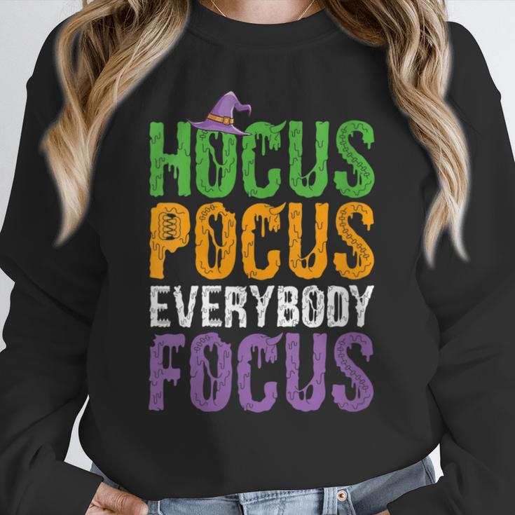 Hocus Pocus Everybody Focus Teacher Halloween Women Crewneck Sweatshirt, funny design Hocus Pocus Everybody Focus Teacher Halloween Women Crewneck Sweatshirt, funny design