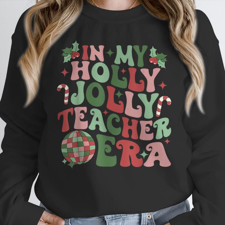 In My Holly Xmas Jolly Teacher Era Teacher Vibes Christmas For Men Women Kids Women Crewneck Sweatshirt, funny design In My Holly Xmas Jolly Teacher Era Teacher Vibes Christmas For Men Women Kids Women Crewneck Sweatshirt, funny design