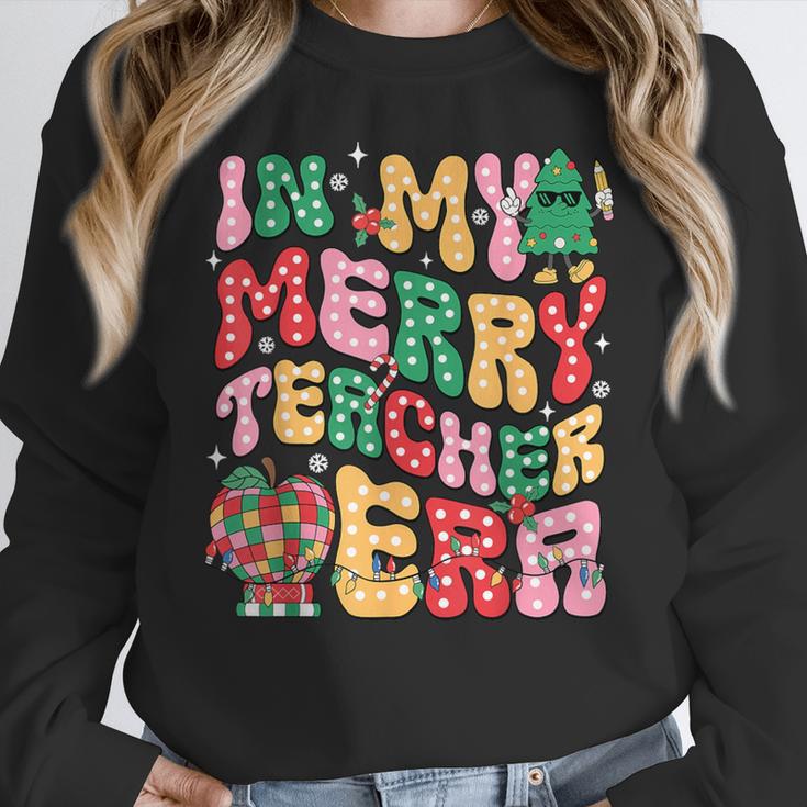 In My Holly Xmas Jolly Teacher Era Teacher Vibes Christmas Women Crewneck Sweatshirt, funny design In My Holly Xmas Jolly Teacher Era Teacher Vibes Christmas Women Crewneck Sweatshirt, funny design