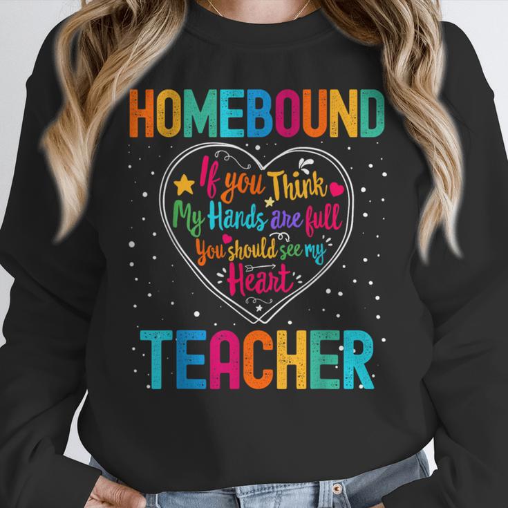 Homebound Teacher Appreciation Week Back To School Heart Women Crewneck Sweatshirt, funny design Homebound Teacher Appreciation Week Back To School Heart Women Crewneck Sweatshirt, funny design