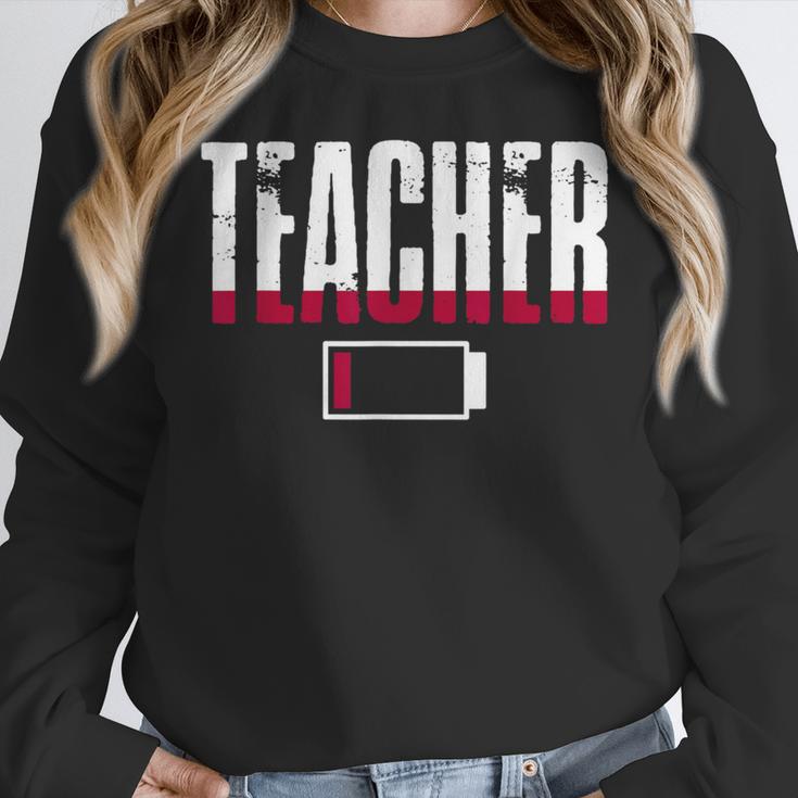 Humor Teacher Empty Battery Power Men Women Women Crewneck Sweatshirt, funny design