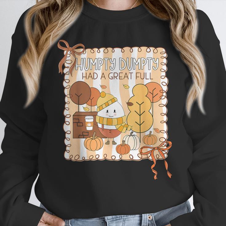 Humpty Dumpty Had A Great Fall Teacher Thanksgiving Autumn Women Crewneck Sweatshirt, funny design Humpty Dumpty Had A Great Fall Teacher Thanksgiving Autumn Women Crewneck Sweatshirt, funny design