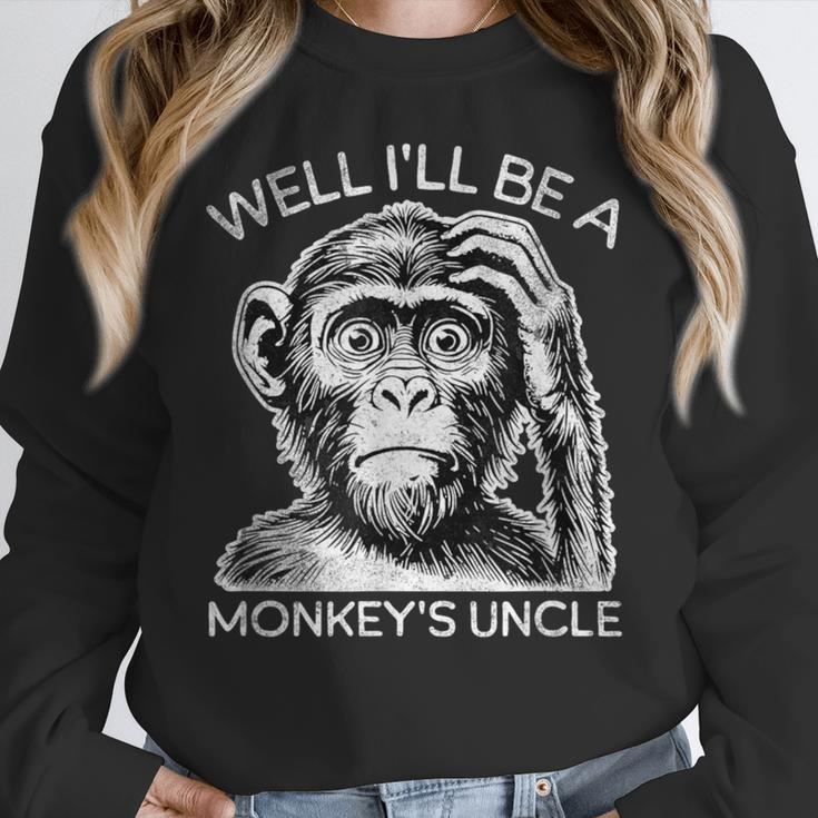Well I'Ll Be a Monkey's Uncle Teacher And Student Women Crewneck Sweatshirt, funny design Well I'Ll Be a Monkey's Uncle Teacher And Student Women Crewneck Sweatshirt, funny design
