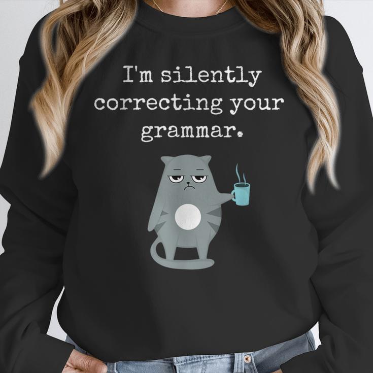 I'm Silently Correcting Your Grammar Sarcastic Teacher For Men Women Kids Women Crewneck Sweatshirt, funny design I'm Silently Correcting Your Grammar Sarcastic Teacher For Men Women Kids Women Crewneck Sweatshirt, funny design