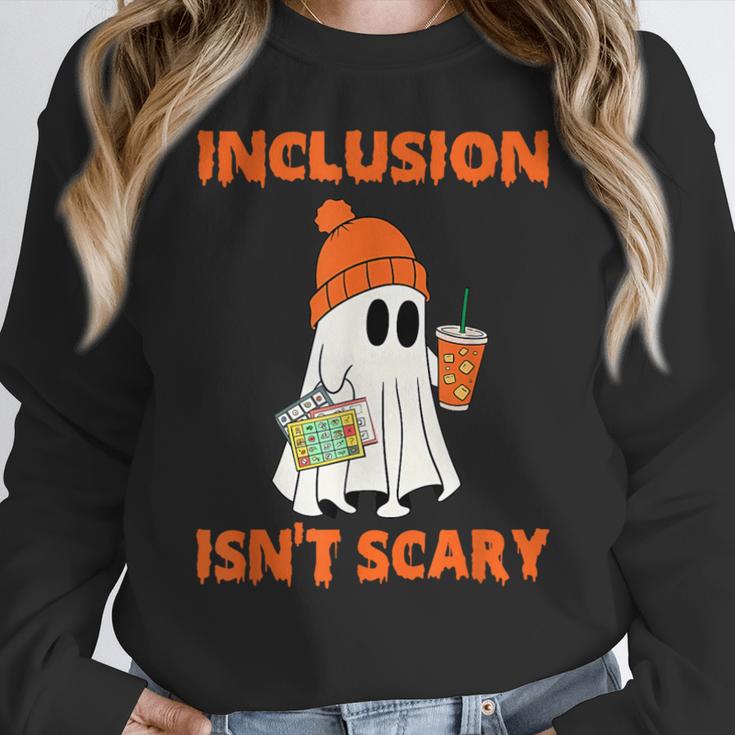 Inclusion Isn't Scary Shirt Halloween SLP Sped Teacher Women Crewneck Sweatshirt, funny design Inclusion Isn't Scary Shirt Halloween SLP Sped Teacher Women Crewneck Sweatshirt, funny design