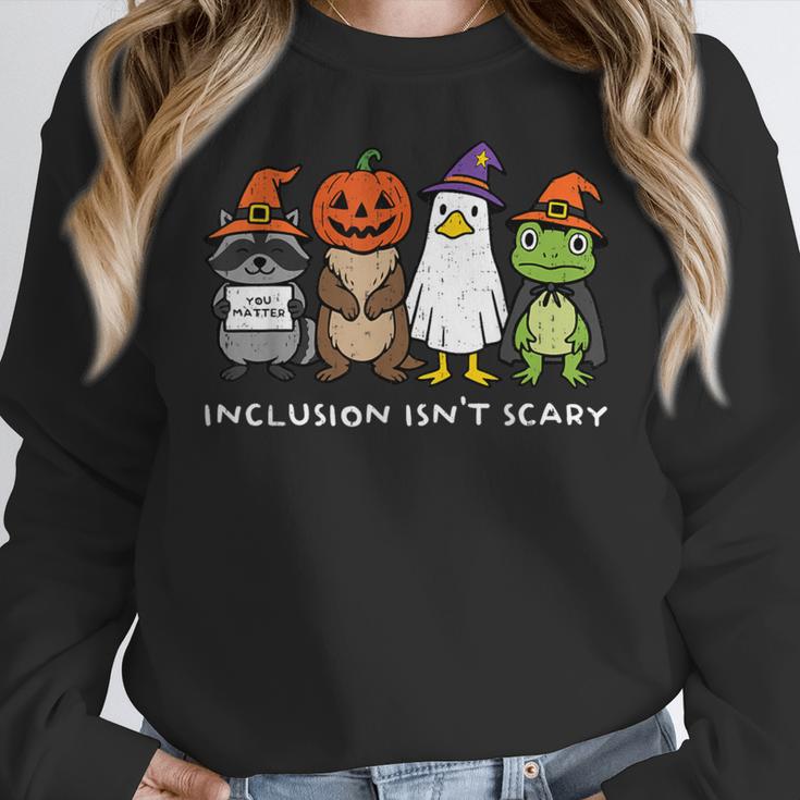 Inclusion Isn't Scary SLP Halloween Sped Teacher Animal Women Crewneck Sweatshirt, funny design Inclusion Isn't Scary SLP Halloween Sped Teacher Animal Women Crewneck Sweatshirt, funny design