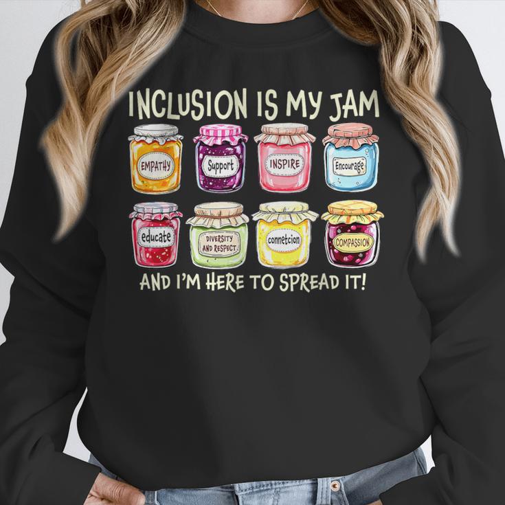 Inclusion Is My Jam And I'm Here To Spread It Sped Teacher Women Crewneck Sweatshirt, funny design