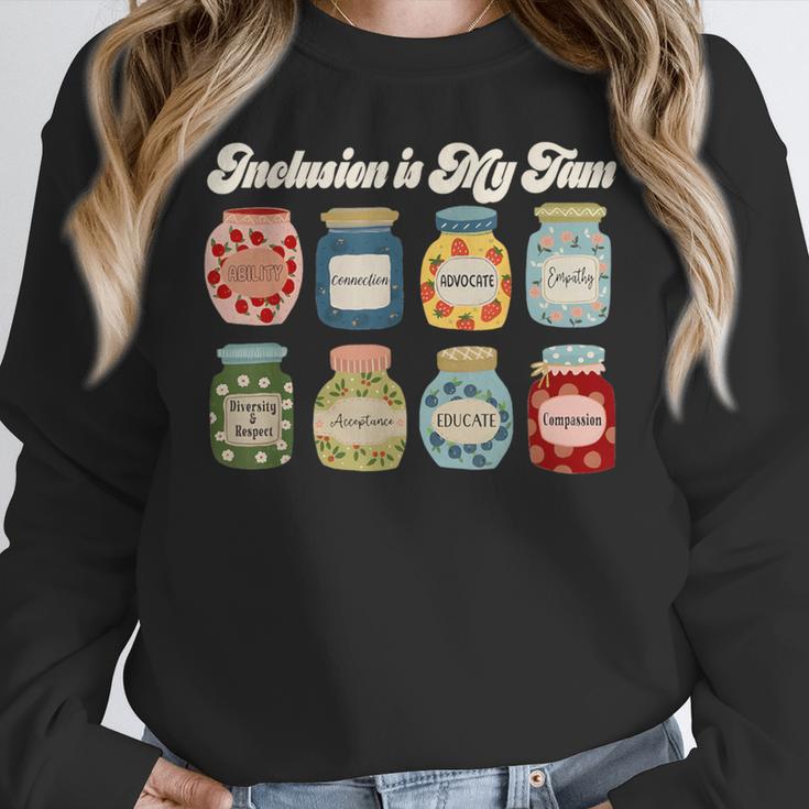 Inclusion Is My Jam Neurodiversity Special Education Teacher Women Crewneck Sweatshirt, funny design