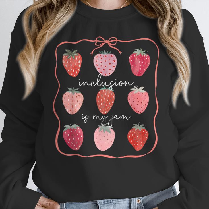 Inclusion Is My Jam Special Education Teacher Autism SPED Women Crewneck Sweatshirt, funny design Inclusion Is My Jam Special Education Teacher Autism SPED Women Crewneck Sweatshirt, funny design