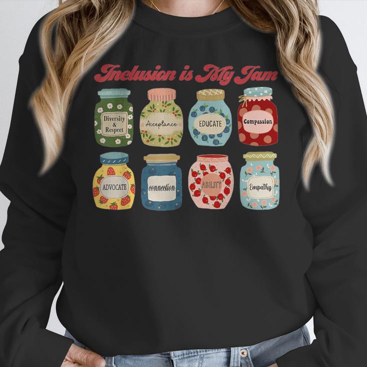 Inclusion Is My Jam Special Education Teacher Autism Women Crewneck Sweatshirt, funny design Inclusion Is My Jam Special Education Teacher Autism Women Crewneck Sweatshirt, funny design