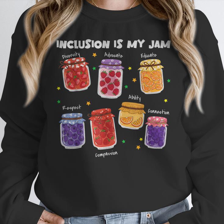 Inclusion Is My Jam Special Education Teacher Para Autism Women Crewneck Sweatshirt, funny design Inclusion Is My Jam Special Education Teacher Para Autism Women Crewneck Sweatshirt, funny design