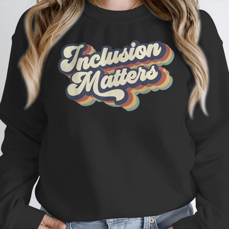 Inclusion Matters Retro Special Education Teacher Women Women Crewneck Sweatshirt, funny design Inclusion Matters Retro Special Education Teacher Women Women Crewneck Sweatshirt, funny design