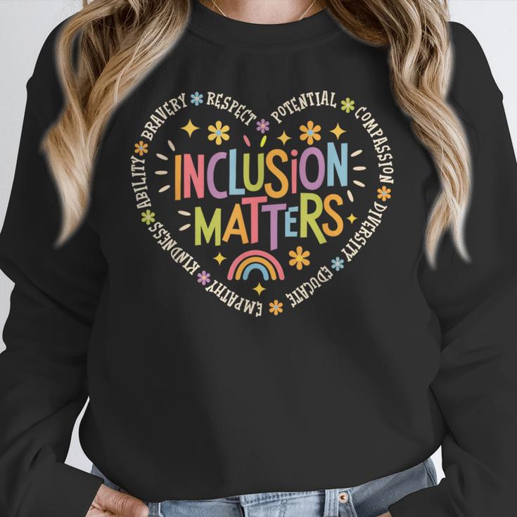 Inclusion Matters Special Education Teacher Autism Awareness Women Crewneck Sweatshirt, funny design Inclusion Matters Special Education Teacher Autism Awareness Women Crewneck Sweatshirt, funny design