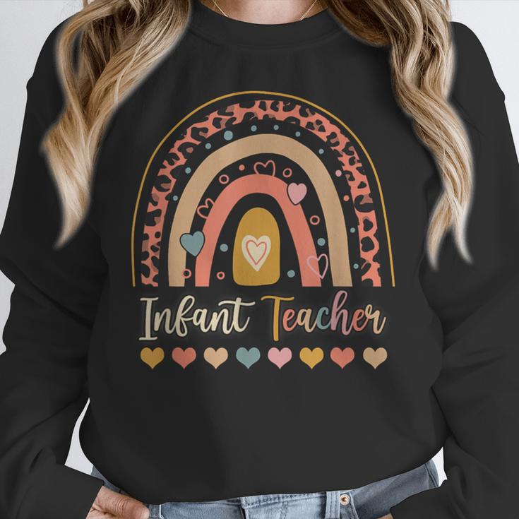 Infant Teacher Leopard Boho Rainbow Appreciation Women Crewneck Sweatshirt, funny design Infant Teacher Leopard Boho Rainbow Appreciation Women Crewneck Sweatshirt, funny design