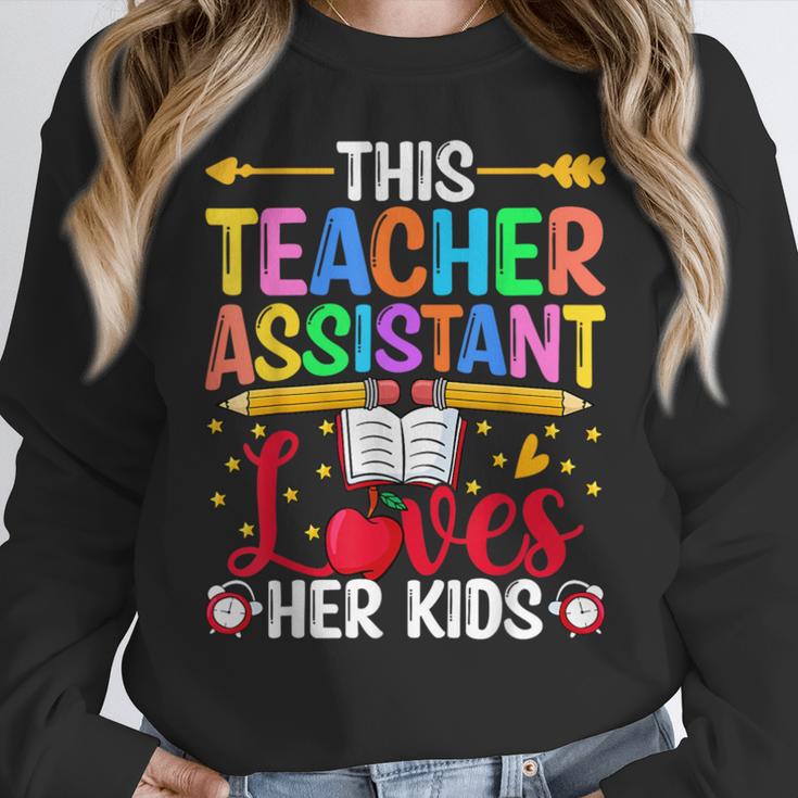 Instructional Assistant Loves Her Kids Teacher Assistant Women Crewneck Sweatshirt, funny design Instructional Assistant Loves Her Kids Teacher Assistant Women Crewneck Sweatshirt, funny design