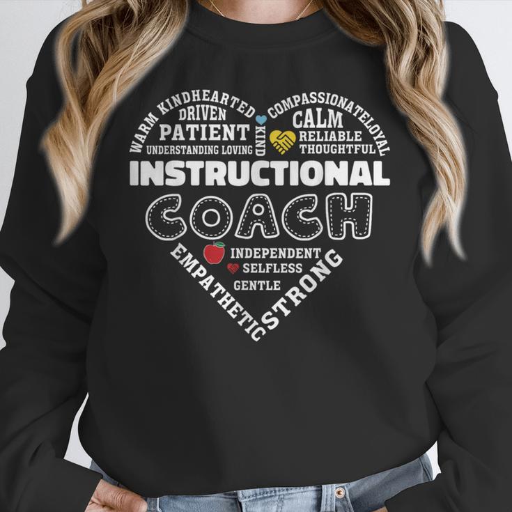 Instructional Coach Heart Teachers Appreciation Women Crewneck Sweatshirt, funny design Instructional Coach Heart Teachers Appreciation Women Crewneck Sweatshirt, funny design