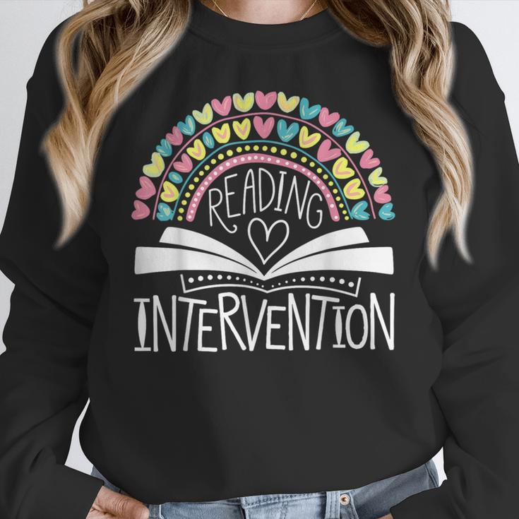 Intervention Teacher Reading Intervention Women Crewneck Sweatshirt, funny design Intervention Teacher Reading Intervention Women Crewneck Sweatshirt, funny design