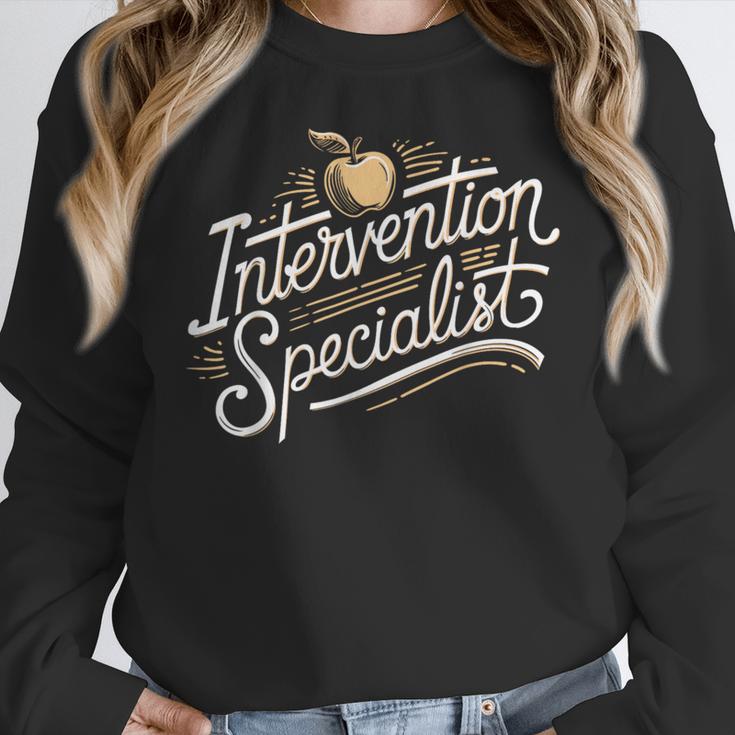 Intervention Teacher Intervention Specialist Women Crewneck Sweatshirt, funny design Intervention Teacher Intervention Specialist Women Crewneck Sweatshirt, funny design