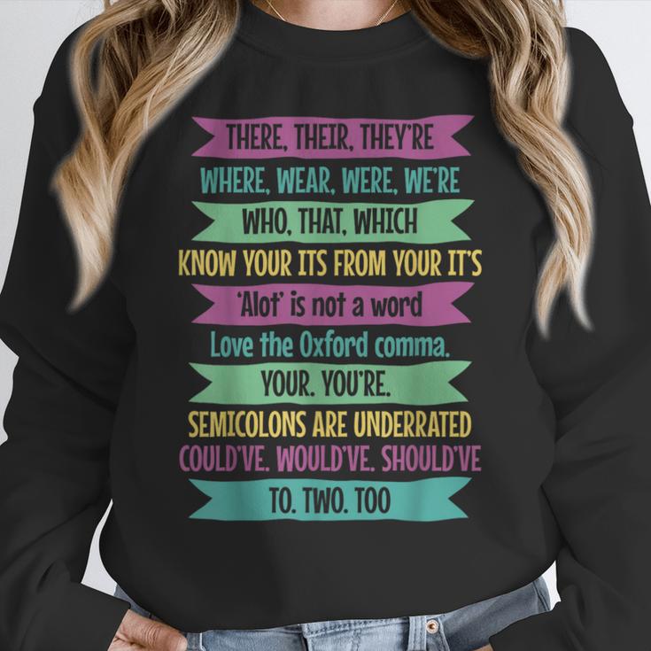Their There And They'Re English Teacher Men Women Women Crewneck Sweatshirt, English Teacher Gifts, funny design Their There And They'Re English Teacher Men Women Women Crewneck Sweatshirt, English Teacher Gifts, funny design