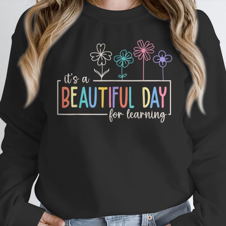 It's a Beautiful Day For Learning Teacher Students Women Women Crewneck Sweatshirt, funny design It's a Beautiful Day For Learning Teacher Students Women Women Crewneck Sweatshirt, funny design