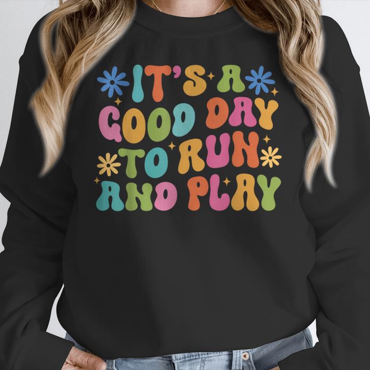 Its A Good Day To Run And Play PE Teacher Physical Education Women Crewneck Sweatshirt, Pe Teacher Gifts, funny design Its A Good Day To Run And Play PE Teacher Physical Education Women Crewneck Sweatshirt, Pe Teacher Gifts, funny design