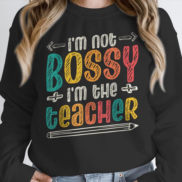 I´m Not Bossy I´m The Teacher Graduation Men Women Women Crewneck Sweatshirt, funny design I´m Not Bossy I´m The Teacher Graduation Men Women Women Crewneck Sweatshirt, funny design