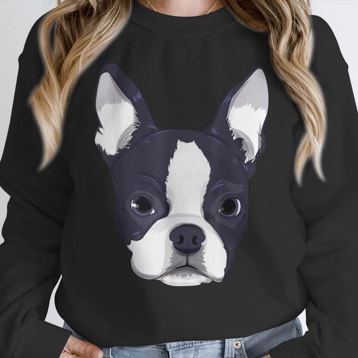 Kids Boston Terrier Dog For Women And Girls Women Crewneck Sweatshirt, funny design