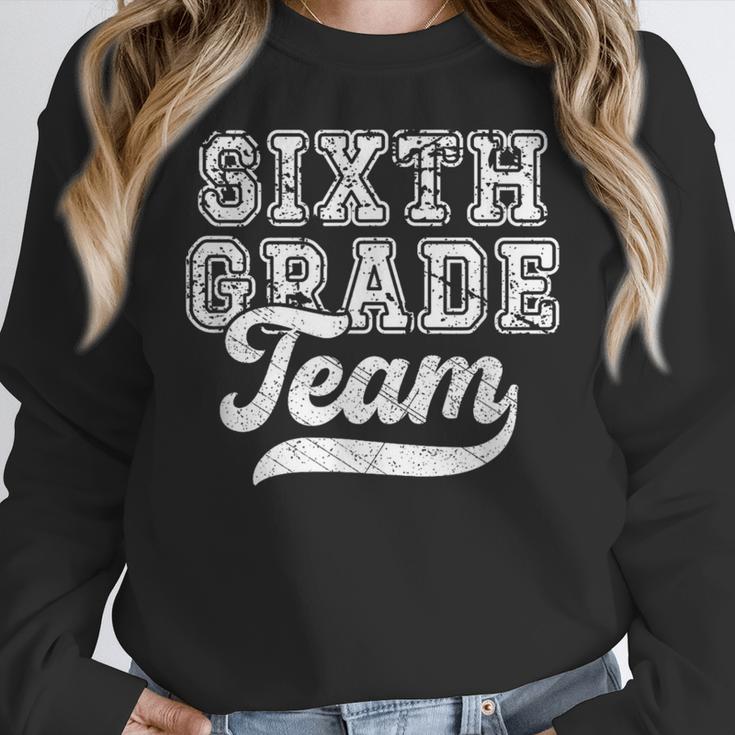 Kids Teacher Sixth Grade Retro Back To School Team 6th Grade Women Crewneck Sweatshirt, funny design Kids Teacher Sixth Grade Retro Back To School Team 6th Grade Women Crewneck Sweatshirt, funny design