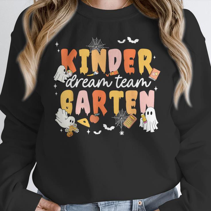 Kindergarten Dream Ghost Team Fall Halloween Spooky Teachers Women Crewneck Sweatshirt, funny design Kindergarten Dream Ghost Team Fall Halloween Spooky Teachers Women Crewneck Sweatshirt, funny design