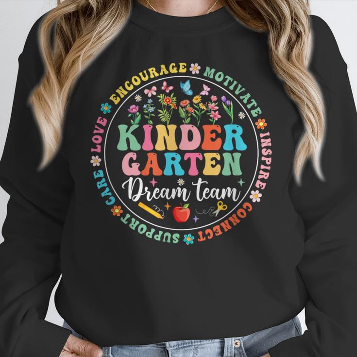 Kindergarten Dream Team Back To School Teacher Flower For Men Women Girls Kids Women Crewneck Sweatshirt, funny design Kindergarten Dream Team Back To School Teacher Flower For Men Women Girls Kids Women Crewneck Sweatshirt, funny design